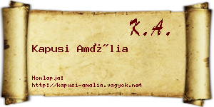 Kapusi Amália névjegykártya