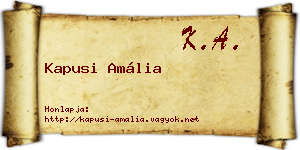 Kapusi Amália névjegykártya